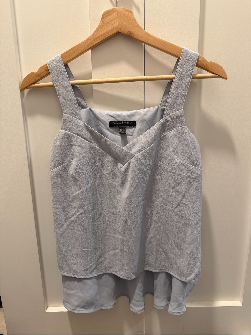 Banana Republic Factory Pale Blue Textured V-Neck Layered Camisole